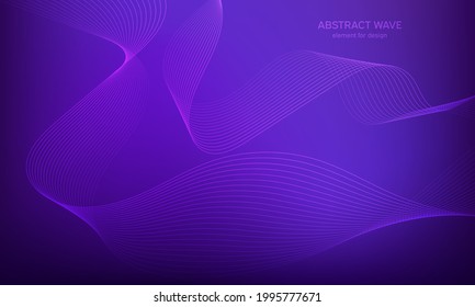 Abstract wave background. Element for design. Digital frequency track equalizer. Stylized line art. Curved wavy line smooth stripe. Vector