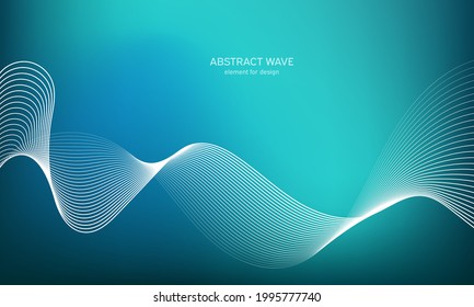 Abstract wave background. Element for design. Digital frequency track equalizer. Stylized line art. Curved wavy line smooth stripe. Vector