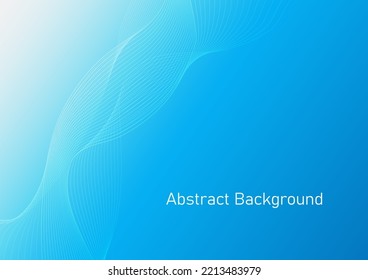 Abstract wave background, flowing blue wave line on blue gardient background Illustration, future technology concept template for backdrop, website banner, presentation slide, poster