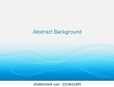 Abstract wave background, flowing blue wave line on blue gardient background Illustration, future technology concept template for backdrop, website banner, presentation slide, poster