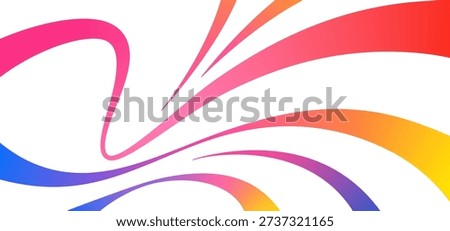 Abstract Wave Background with Flowing Colorful Ribbons and Dynamic Gradient Lines Creating Modern Fluid Motion Design with Vibrant Rainbow Curves and Geometric Shapes. Dynamic Splash Gradient Lines for Sport Banners, Music Posters and Holi Festivals