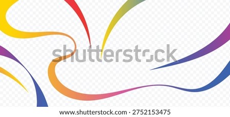 Abstract Wave Background with Flowing Colorful Ribbons. Dynamic Gradient Lines Creating Modern Fluid Motion Design with Vibrant Rainbow Curves and Geometric Shapes.