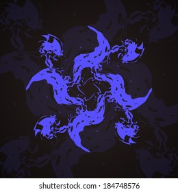Abstract wave background, futuristic shapes illustration.