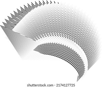 Abstrakter Wellenhintergrund, geometrisches Halbtonmuster, Vektorschwarz-weißer Textur.