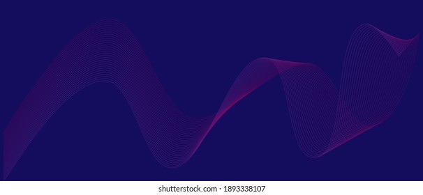 Abstract Wave Background Geometric zigzag elements flowing like water purple lines on a blue background. Suitable for advertising media design