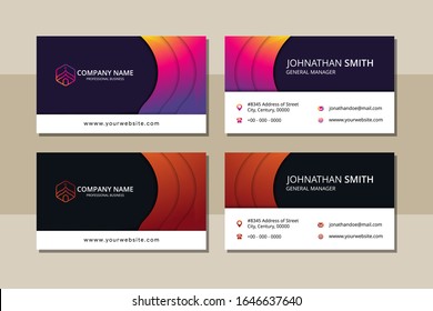 abstract wave background with gradient purple, pink yellow, and brown color. Applicable for design business card with dark purple and grey for background. paper cut style.