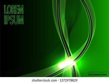 Abstract wave background green
