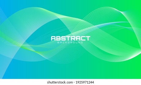 Abstract Wave Background With Green And Blue Color