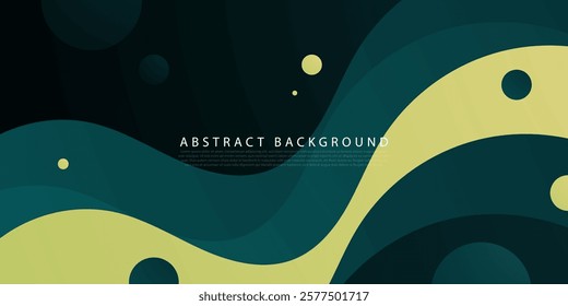 Abstract wave background with green color combination. Fluid liquid pattern design. Trendy shapes design. Eps10 vector