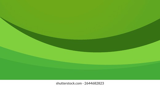 Abstract wave background with green color. Dynamic curve composition