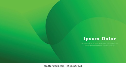 Abstract Wave background with green gradient. Dynamic wave banner background with soft and dark green color. Vector eps 10