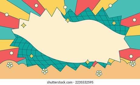 Abstract wave background in groovy style with retro vector illustration decoration, color-changeable and suitable for any project design.