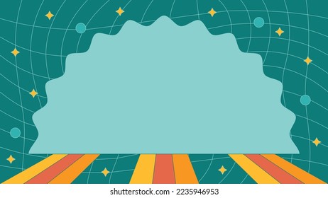 Abstract wave background in groovy style with retro vector illustration decoration, color-changeable and suitable for any project design.