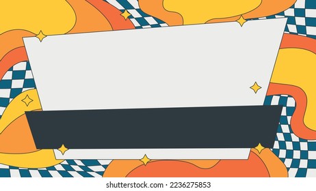 Abstract wave background in groovy style with retro vector illustration decoration, color-changeable and suitable for any project design.