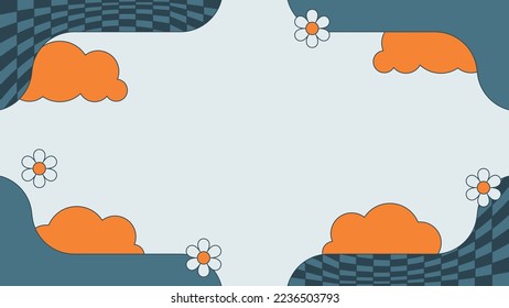 Abstract wave background in groovy style with retro vector illustration decoration, color-changeable and suitable for any project design.