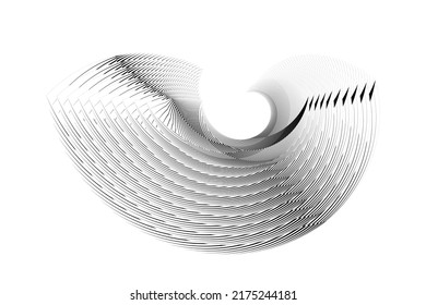 Abstract wave background, halftone lines dynamic pattern, vector design element.