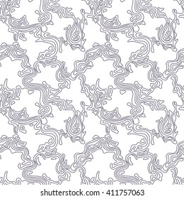 Abstract wave background, hand drawn seamless pattern, black and white lines background, Eps 8