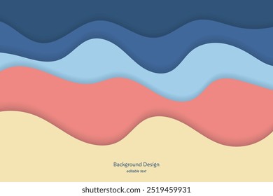 Fondo de onda Abstractas con Gradientes de colores en capas de azul, rosa y beige. Perfecto para diseño creativo, presentaciones y temas estéticos modernos.