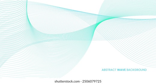 Abstract wave background in light green colors. Futuristic concept background with flowing wavy lines. Good for brochure, flyer, banner, poster, cover.