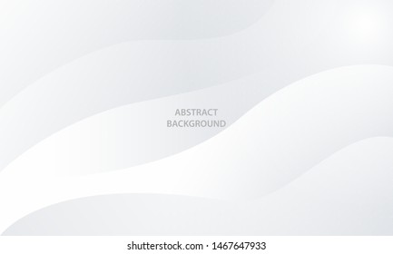 Abstract wave background with light silver element. Modern white background design.