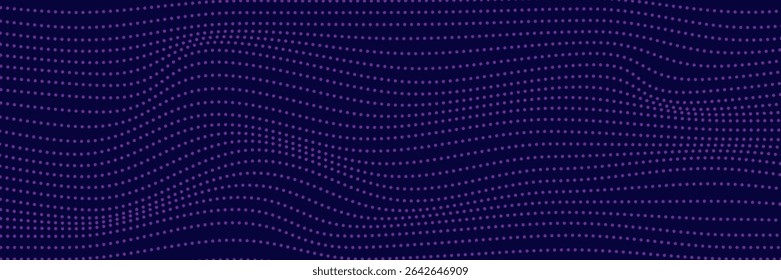 Fondo de onda Abstractas con muchas partículas brillantes. Onda musical. Fondo de red digital.