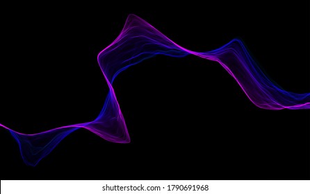 Abstract wave background. Music or sound illustration. Big data technology. Artificial intelligence concept. Network visualisation.