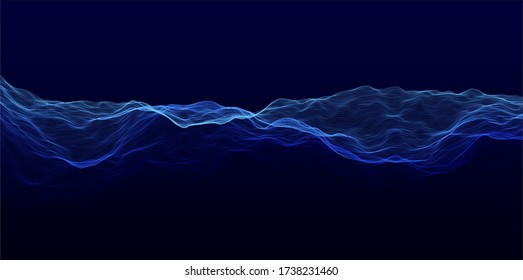 Abstract wave background. Music or technology concept illustration. Vector line design.