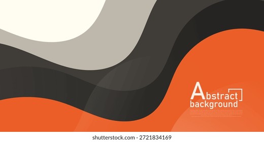 Plano de fundo de onda abstrato com cor laranja e cinza sobrepõem formas padrão design. Conceito de elemento de banner de estilo de recorte de papel. Vetor Eps10