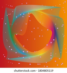 Abstract wave background with orange vector illustration