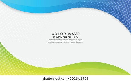 Fondo de onda Abstractas. Premium Vector de onda colorido con estilo. Diseño de fondo de onda de color moderno con color degradado azul y verde.