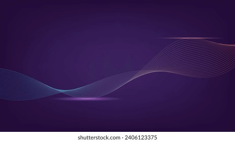 abstract wave background with purple light for decorative graphic design element