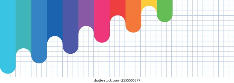 abstract wave background with rainbow in lgbt style. notebook school paper sheet