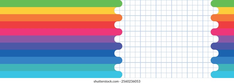 abstract wave background with rainbow in lgbt style. notebook school paper sheet