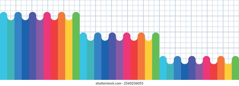 abstract wave background with rainbow in lgbt style. notebook school paper sheet