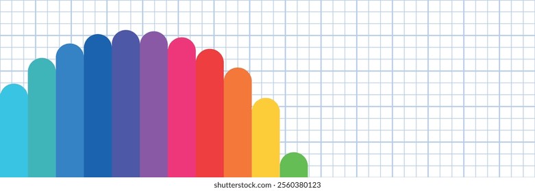 abstract wave background with rainbow in lgbt style. notebook school paper sheet