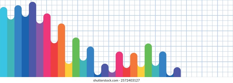 abstract wave background with rainbow in lgbt style. notebook school paper sheet