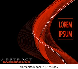 Abstract wave background red