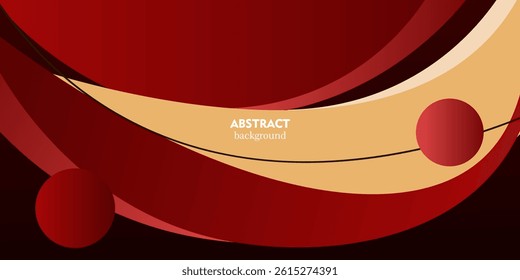 Abstract wave background with red and brown color design. Curved pattern design with simple style. Vector Eps10