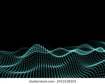 Abstract Wave Background. Scientific Points Pattern. Technology Texture. Digital Backdrop. Vector illustration