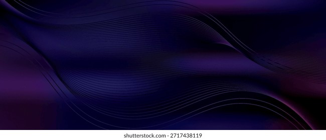 Abstract wave background. Shiny wave of blue color on a black background.