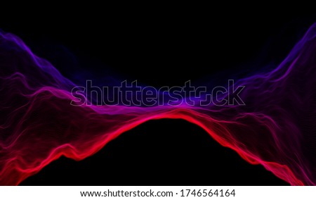 Abstract wave background. Technology big data illustration. Music or sound equalizer visualisation. Artificial intelligence concept. Network visualisation.