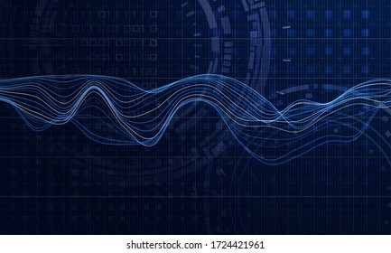 Abstract wave background. Technology concept illustration. Sound wave visualisation.