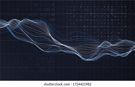 Abstract wave background. Technology concept illustration. Sound wave visualisation.