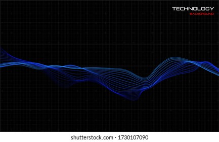 Abstract wave background. Technology concept illustration. Sound wave visualisation.