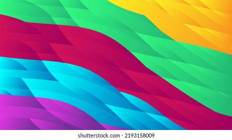 Diseño De Plantilla De Fondo De Onda Abstracta En Color Vivo