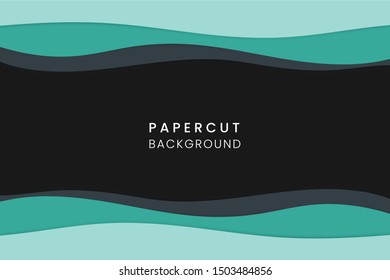 Abstract wave background template with paper cut style. Papercut design layout use for banner, business, presentation, flyer, poster, print, card, brochure design, and more.