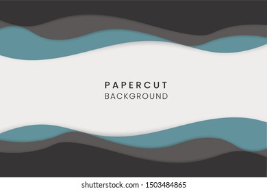 Abstract wave background template with paper cut style. Papercut design layout use for banner, business, presentation, flyer, poster, print, card, brochure design, and more.
