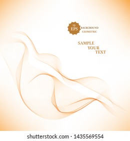 Abstract wave background. Transparent orange wave. Idea for your design.
