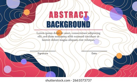 Abstract wave background with unique wave lines, for certificate sheets or presentation backgrounds