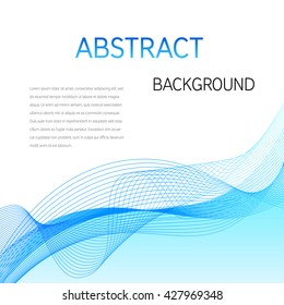 Abstract wave background vector. Blue vector background. Smoke wave design. Transparent color background. Perfect design element for any covers background or presentation.